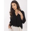 Černá dámská viskózová halenka s 3/4 rukávy (Velikost S)