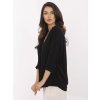 Černá dámská viskózová halenka s 3/4 rukávy (Velikost S)