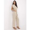 Světle béžový dámský mušelínový overal s kapsami
