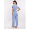 Světle modrý dámský mušelínový overal s kapsami