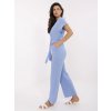 Světle modrý dámský mušelínový overal s kapsami