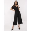 Černý dámský overal s obálkovým výstřihem (Velikost ONE SIZE)