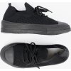 Černé dámské tenisky se slip-on svrškem a šněrováním