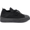 Černé dámské tenisky se slip-on svrškem a šněrováním