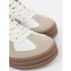 Dámské béžovo-bílé sneakersy s leopardími vsadkami