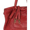 MARCO MAZZINI Originální dámská červená tkaná kožená shopper kabelka (Velikost ONE SIZE)