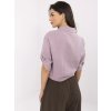 Světle fialová dámská mušelínová krátká košile s vázáním