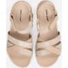 Dámské světle béžové sandály na bílé platformě