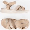 Dámské světle béžové sandály na bílé platformě