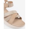 Dámské světle béžové sandály na bílé platformě
