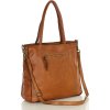 MARCO MAZZINI Camel dámská kožená shopper kabelka s kapsami (Velikost ONE SIZE)