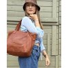 MARCO MAZZINI Hnědá dámská kožená shopper kabelka s přihrádkami (Velikost ONE SIZE)