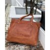 MARCO MAZZINI Hnědá dámská kožená shopper kabelka s přihrádkami (Velikost ONE SIZE)