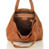 MARCO MAZZINI Hnědá dámská kožená shopper kabelka s přihrádkami (Velikost ONE SIZE)