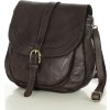 MARCO MAZZINI Tmavě hnědá dámská vintage retro kabelka přes rameno (Velikost ONE SIZE)