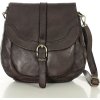 MARCO MAZZINI Tmavě hnědá dámská vintage retro kabelka přes rameno (Velikost ONE SIZE)