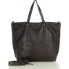 MARCO MAZZINI Tmavě hnědá dámská shopper kabelka z velbloudí kůže