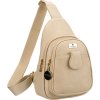 Peterson Béžová dámská crossbody kabelka s širokým látkovým popruhem