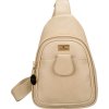 Peterson Béžová dámská crossbody kabelka s širokým látkovým popruhem