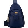 Peterson Tmavě modrá dámská crossbody kabelka s širokým látkovým popruhem