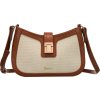 Peterson Béžovo-hnědá dámská crossbody kabelka z kůže a plátna