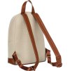 Peterson Béžovo-hnědý dámský batoh z kůže a plátna