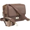 Peterson Hnědá dámská crossbody kabelka se dvěma popruhy