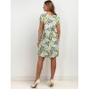 Zeleno-modré letní vzorované šaty z viskózy a lnu (Rozmiar 3XL)