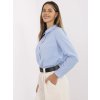 Světle modrá dámská elegantní bavlněná košile s límečkem