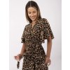 Viskózové letní šaty s leopardím vzorem a páskem (Velikost ONE SIZE)