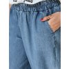Tmavě modré dámské džínové kalhoty DENIMJOY s elastickým pasem