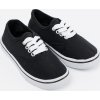 Černé dětské plátěné tenisky s bílou podrážkou