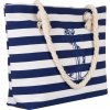 Modro-bílá dámská pruhovaná plážová taška