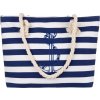 Modro-bílá dámská pruhovaná plážová taška