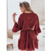 Vínové dámské mušelínové šaty LYVONNE
