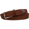 Rovicky Hnědý pletený opasek se stříbrnou sponou