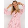 (Vel. ONE SIZE) Světle růžové minišaty s volánem v boho stylu (Velikost ONE SIZE)