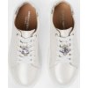 Bílo-stříbrné dámské kožené sneakersy  Sergio Leone se sponou