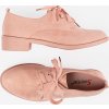 Světle růžové dámské polobotky s vázáním