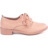 Světle růžové dámské polobotky s vázáním