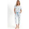 Světle šedé dámské květované pyžamo Cana s 3/4 kalhotami