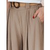 Světle hnědé široké dámské kalhoty z viskózy s elegantním páskem MIRELOU