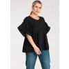 Černá dámská halenka z viskózy se širokými rukávy