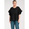 Černá dámská halenka z viskózy se širokými rukávy