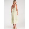 Dámské světle zelené bavlněné šaty s proužky a třásněmi
