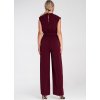 Vínový dámský elegantní overal se zapínáním na zádech