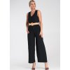 Černý dámský elegantní overal z viskózy