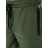 Tmavě zelené pánské teplákové kraťasy s kapsami na zip