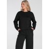 Černá dámská viskózová mikina s kapsou na hrudi