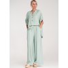 Mintová dámská viskózová souprava volné košile a širokých kalhot